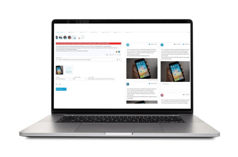 laptop with social media platform