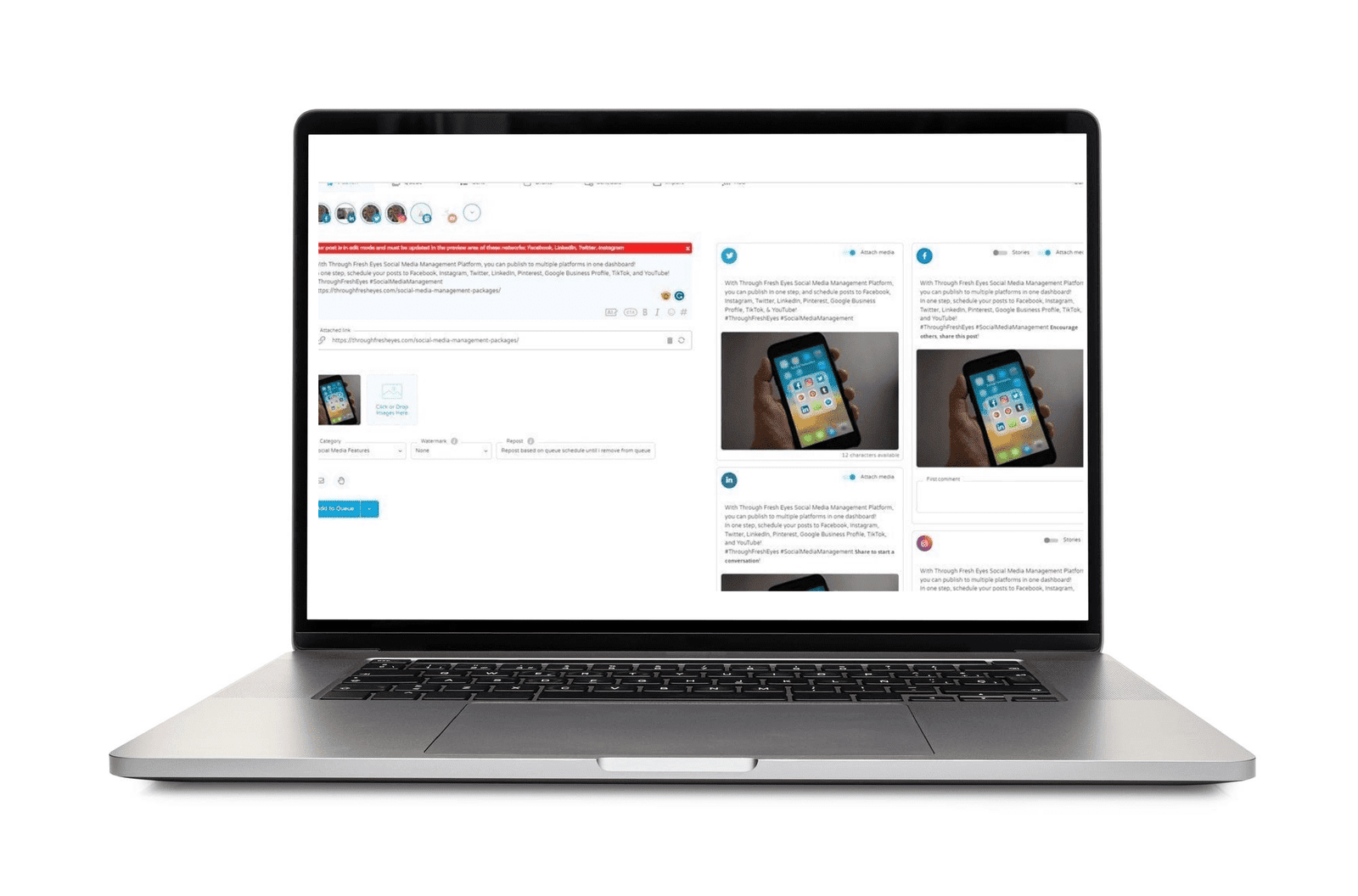 Through Fresh Eyes Social Media Dashboard