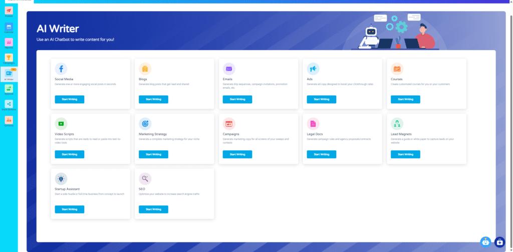 AI writer for business snapshot